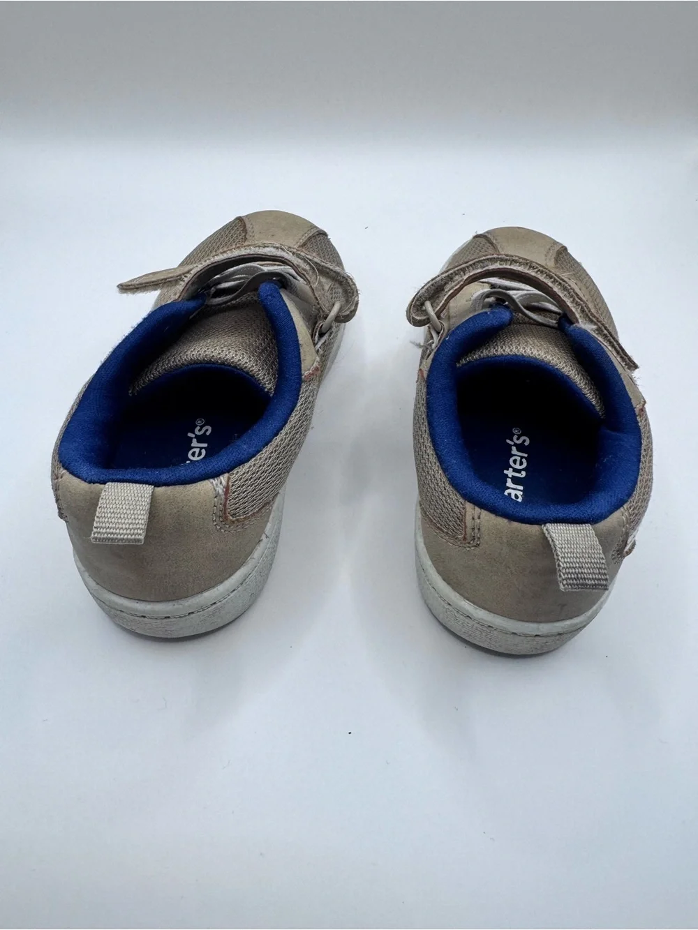 Carter's Tan, White and Blue Velcro Sneakers for Kids - Kidcore - 9